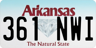 AR license plate 361NWI
