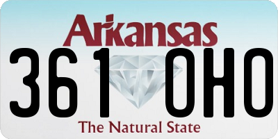 AR license plate 361OHO