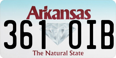 AR license plate 361OIB