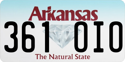 AR license plate 361OIO