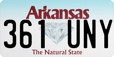 AR license plate 361UNY
