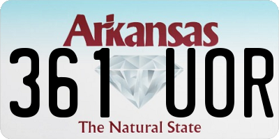 AR license plate 361UOR