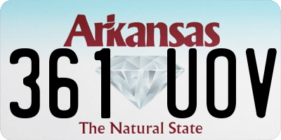 AR license plate 361UOV