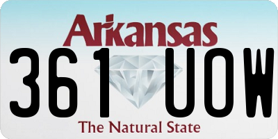 AR license plate 361UOW