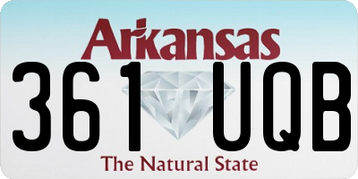 AR license plate 361UQB