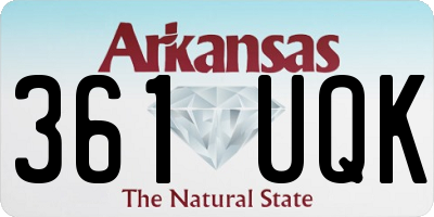 AR license plate 361UQK