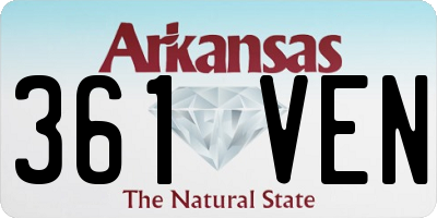 AR license plate 361VEN