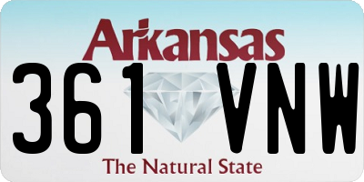 AR license plate 361VNW