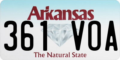 AR license plate 361VOA