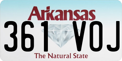 AR license plate 361VOJ