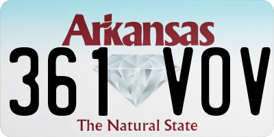 AR license plate 361VOV