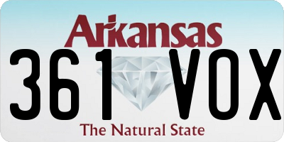 AR license plate 361VOX