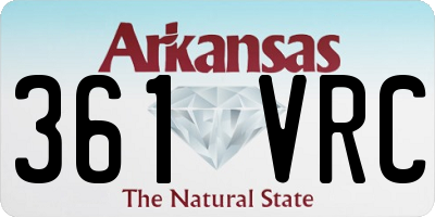 AR license plate 361VRC