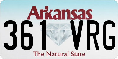 AR license plate 361VRG