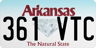 AR license plate 361VTC