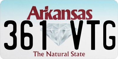 AR license plate 361VTG