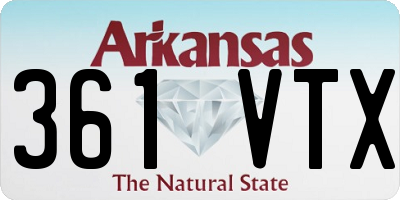 AR license plate 361VTX