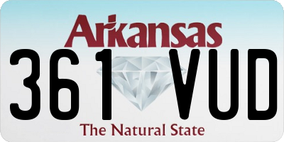 AR license plate 361VUD