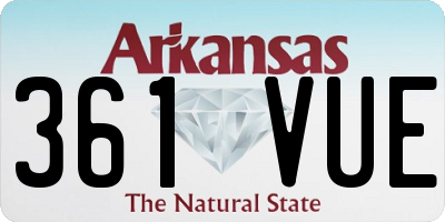 AR license plate 361VUE