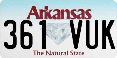AR license plate 361VUK