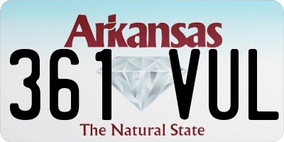 AR license plate 361VUL