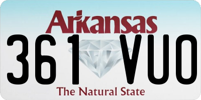 AR license plate 361VUO
