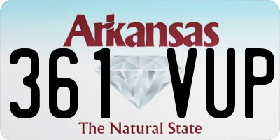 AR license plate 361VUP