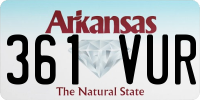 AR license plate 361VUR