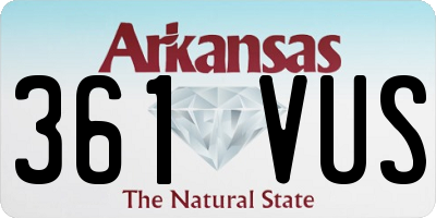 AR license plate 361VUS