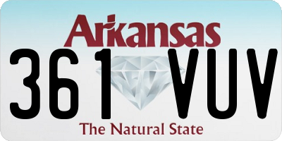 AR license plate 361VUV