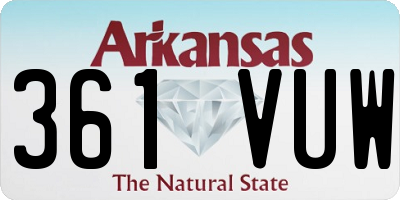 AR license plate 361VUW