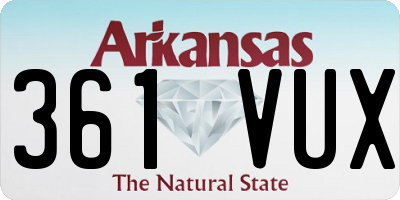 AR license plate 361VUX