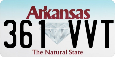 AR license plate 361VVT