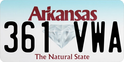 AR license plate 361VWA
