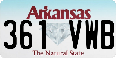 AR license plate 361VWB