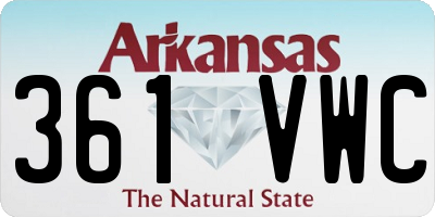 AR license plate 361VWC