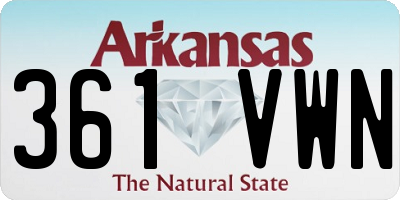 AR license plate 361VWN