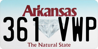 AR license plate 361VWP