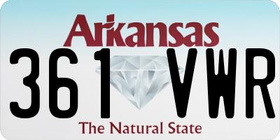 AR license plate 361VWR