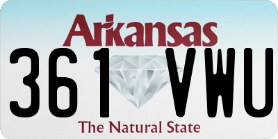 AR license plate 361VWU