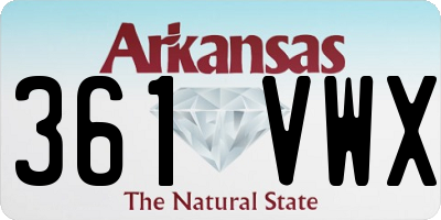 AR license plate 361VWX