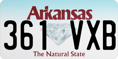 AR license plate 361VXB