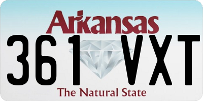 AR license plate 361VXT