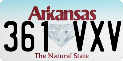 AR license plate 361VXV