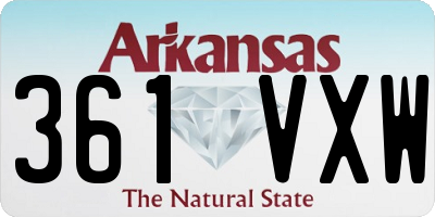 AR license plate 361VXW