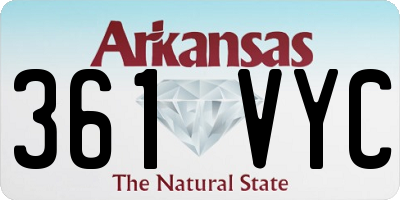 AR license plate 361VYC