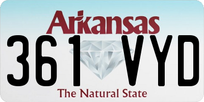 AR license plate 361VYD