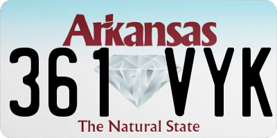 AR license plate 361VYK
