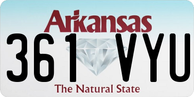 AR license plate 361VYU