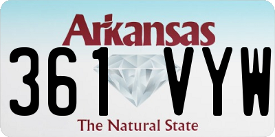 AR license plate 361VYW